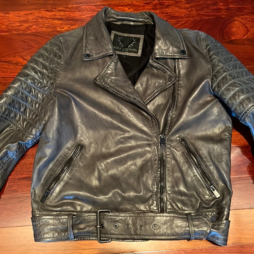 BOD & CHRISTENSEN leather jacket. Genuine soft buttery leather